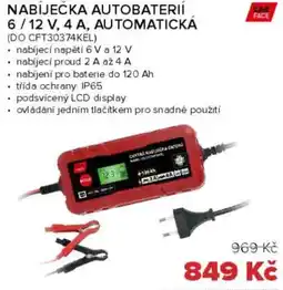 Auto Kelly Nabíječka autobaterií 6/12 v, 4 a, automatická nabídka