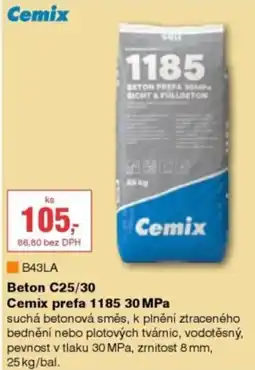 DEK Beton C25/30 Cemix prefa 1185 30 MPa nabídka