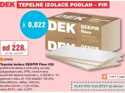 DEK Tepelná izolace DEKPIR Floor 022 nabídka