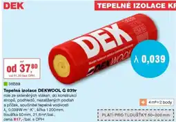 DEK Tepelná izolace DEKWOOL G 039r nabídka