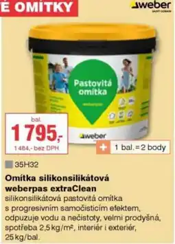 DEK Omítka silikonsilikátová weberpas extraClean nabídka
