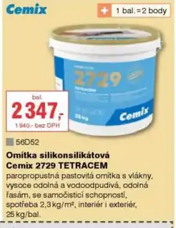 DEK Omítka silikonsilikátová Cemix 2729 TETRACEM nabídka