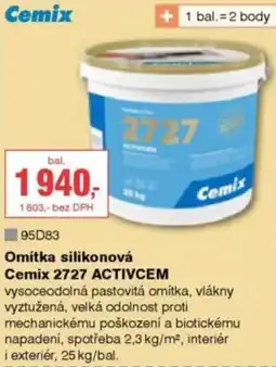 DEK Omítka silikonová Cemix 2727 ACTIVCEM nabídka