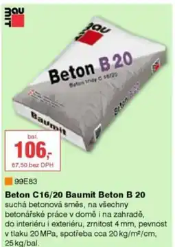 DEK Beton C16/20 Baumit Beton B 20 nabídka