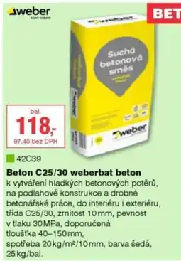 DEK Beton C25/30 weberbat beton nabídka