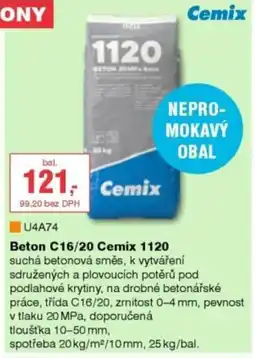 DEK Beton C16/20 Cemix 1120 nabídka