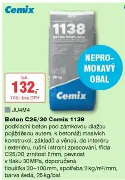DEK Beton C25/30 Cemix 1138 nabídka