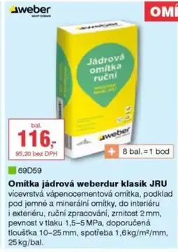 DEK Omítka jádrová weberdur klasik JRU nabídka
