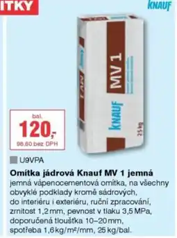 DEK Omítka jádrová Knauf MV 1 jemná nabídka