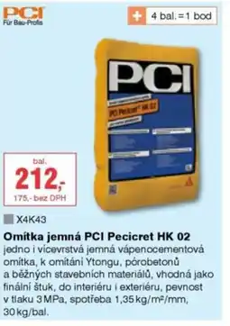 DEK Omítka jemná PCI Pecicret HK 02 nabídka