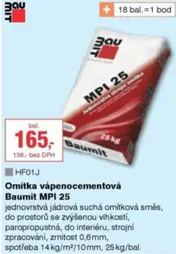 DEK Omítka vápenocementová Baumit MPI 25 nabídka