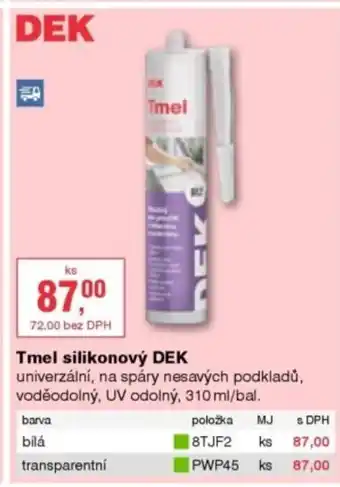 DEK Tmel silikonový DEK nabídka