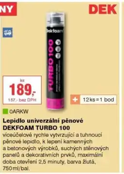 DEK Lepidlo univerzální pěnové DEKFOAM TURBO 100 nabídka