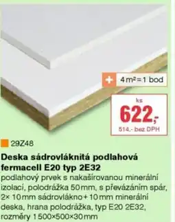 DEK Deska sádrovláknitá podlahová fermacell E20 typ 2E32 nabídka