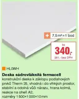 DEK Deska sádrovláknitá fermacell nabídka