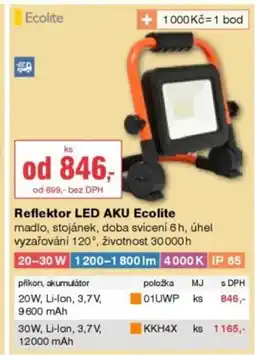 DEK Reflektor LED AKU Ecolite nabídka