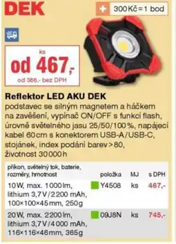 DEK Reflektor LED AKU DEK nabídka