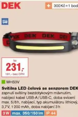 DEK Svítilna LED čelová se senzorem DEK nabídka