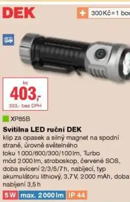 DEK Svítilna LED ruční DEK nabídka