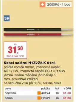 DEK Kabel solární H1Z2Z2-K 01×6 nabídka
