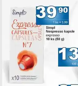 Jip Simpl Nespresso kapsle 10ks nabídka
