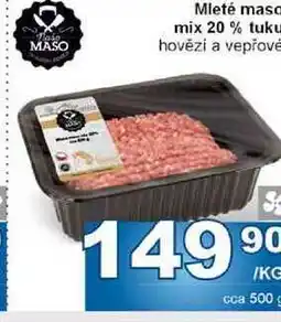 Jip Mleté masc mix 20% tuku hovězí a vepřové 1kg nabídka