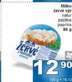 Jip Milko žervé sýr natur pažitka paprika 80 g nabídka