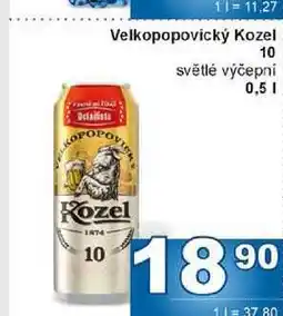 Jip Velkopopovický Kozel 10 světlé výčepní 0,5l nabídka