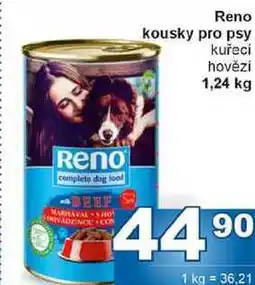 Jip Reno kousky pro psy kuřecí hovězí 1,24 kg nabídka