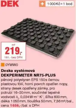 DEK Deska systémová DEKPERIMETER NR75-PLUS nabídka