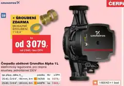 DEK Čerpadlo oběhové Grundfos Alpha 1L nabídka