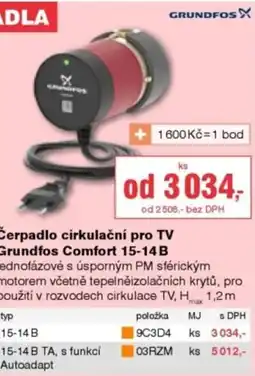 DEK Čerpadlo cirkulační pro TV Grundfos Comfort 15-14B nabídka