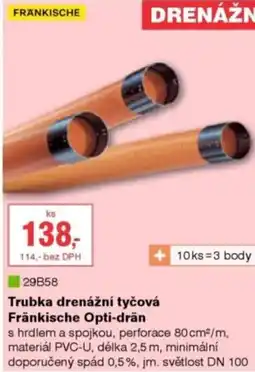 DEK Trubka drenážní tyčová Fränkische Opti-drän nabídka