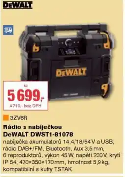 DEK Rádio s nabíječkou DeWALT DWST1-81078 nabídka