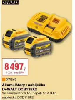 DEK Akumulátory + nabíječka DeWALT DCB118X2 nabídka