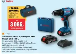 DEK Šroubovák vrtací s příklepem AKU Bosch GSB 183-LI nabídka