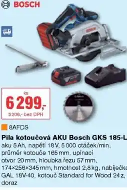 DEK Pila kotoučová AKU Bosch GKS 185-LI nabídka
