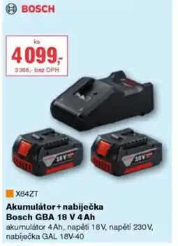 DEK Akumulátor + nabíječka Bosch GBA 18 V 4Ah nabídka