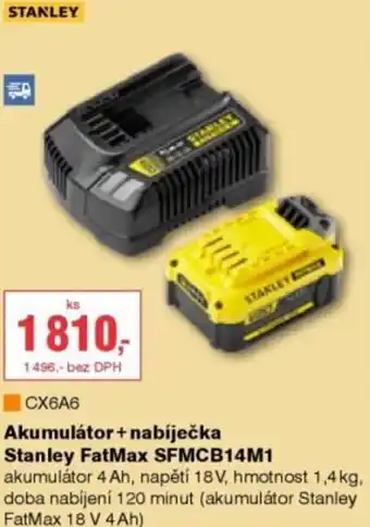 DEK Akumulátor+nabíječka Stanley FatMax SFMCB14M1 nabídka