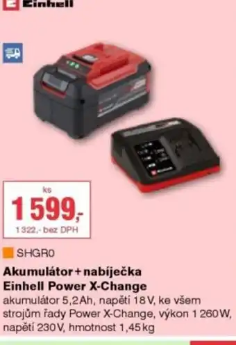 DEK Akumulátor + nabíječka Einhell Power X-Change nabídka