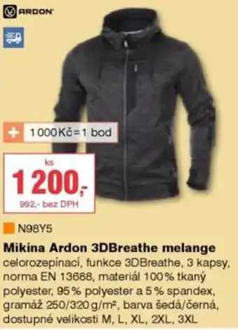 DEK Mikina Ardon 3DBreathe melange nabídka