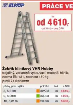 DEK Žebřík hliníkový VHR Hobby nabídka