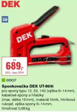 DEK Sponkovačka DEK UT-869i nabídka
