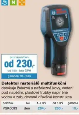 DEK Detektor materiálů multifunkční nabídka