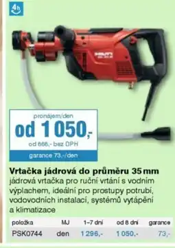 DEK Vrtačka jádrová do průměru 35 mm nabídka
