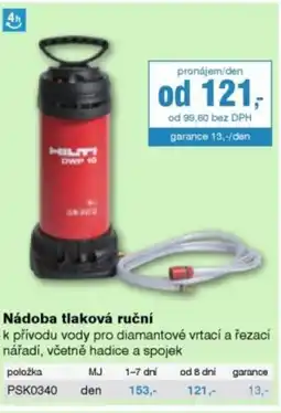 DEK Nádoba tlaková ruční nabídka