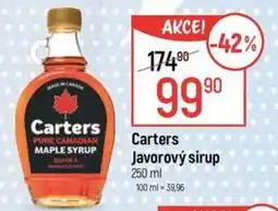 Globus Carters Javorový sirup nabídka
