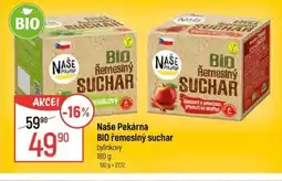 Globus Naše Pekárna BIO řemeslný suchar nabídka