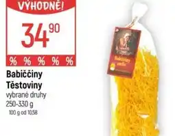 Globus Babiččiny Těstoviny nabídka