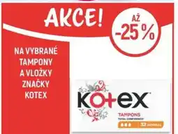 Globus Na vybrané tampony a vložky značky kotex nabídka